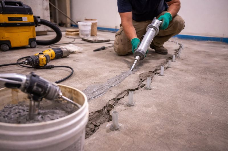 Cracked Basement Floor Repair in Jonesboro, GA